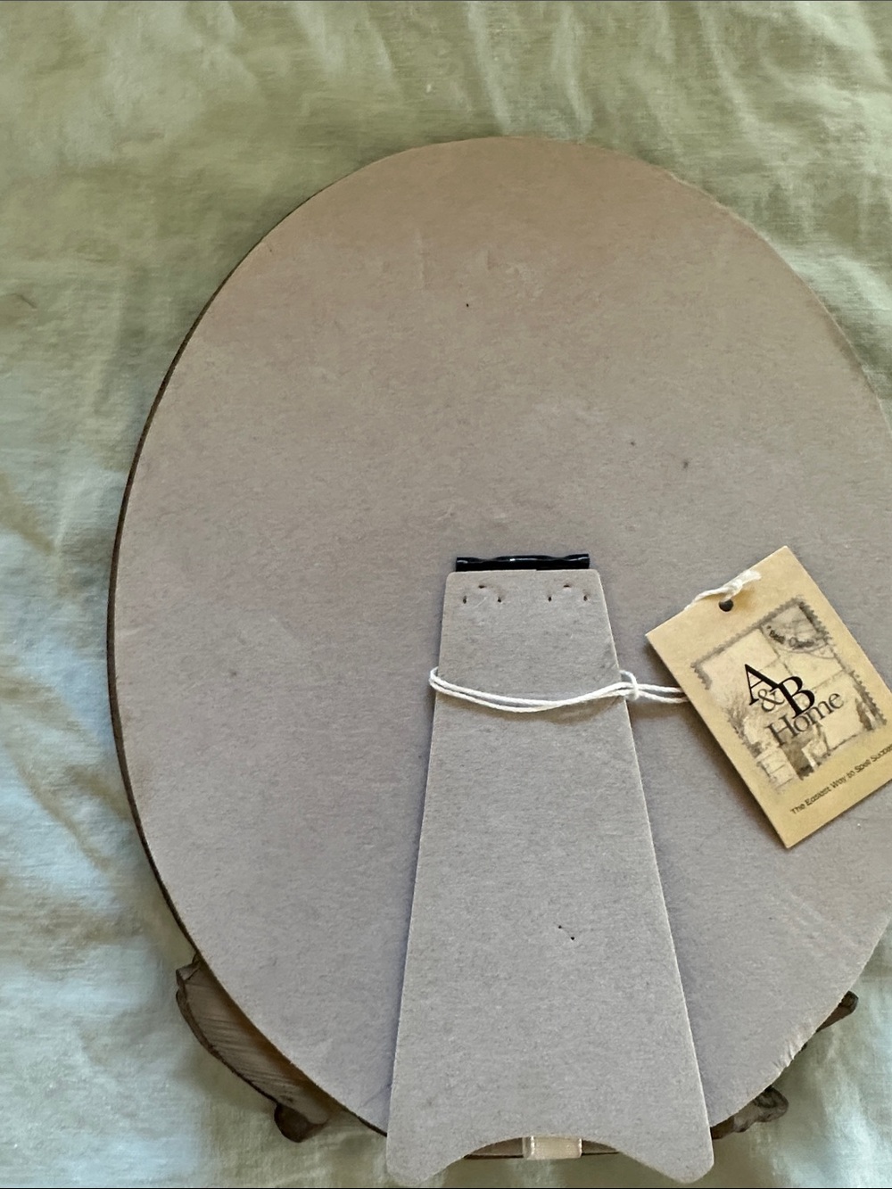 Rustic Brown Oval Mirror with Decorative Birds - Picture 8 of 9